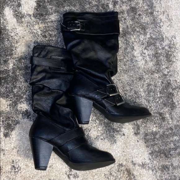 Mossimo Supply Co. Shoes - Size 7 Black Heeled Buckle Boots